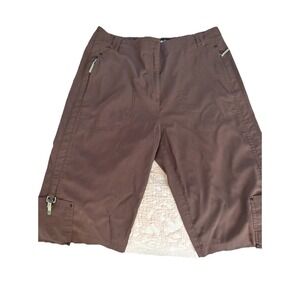 Jamie Sadock 8 Capri Golf Shorts With Pockets‎ Women's Brown Accent Pockets